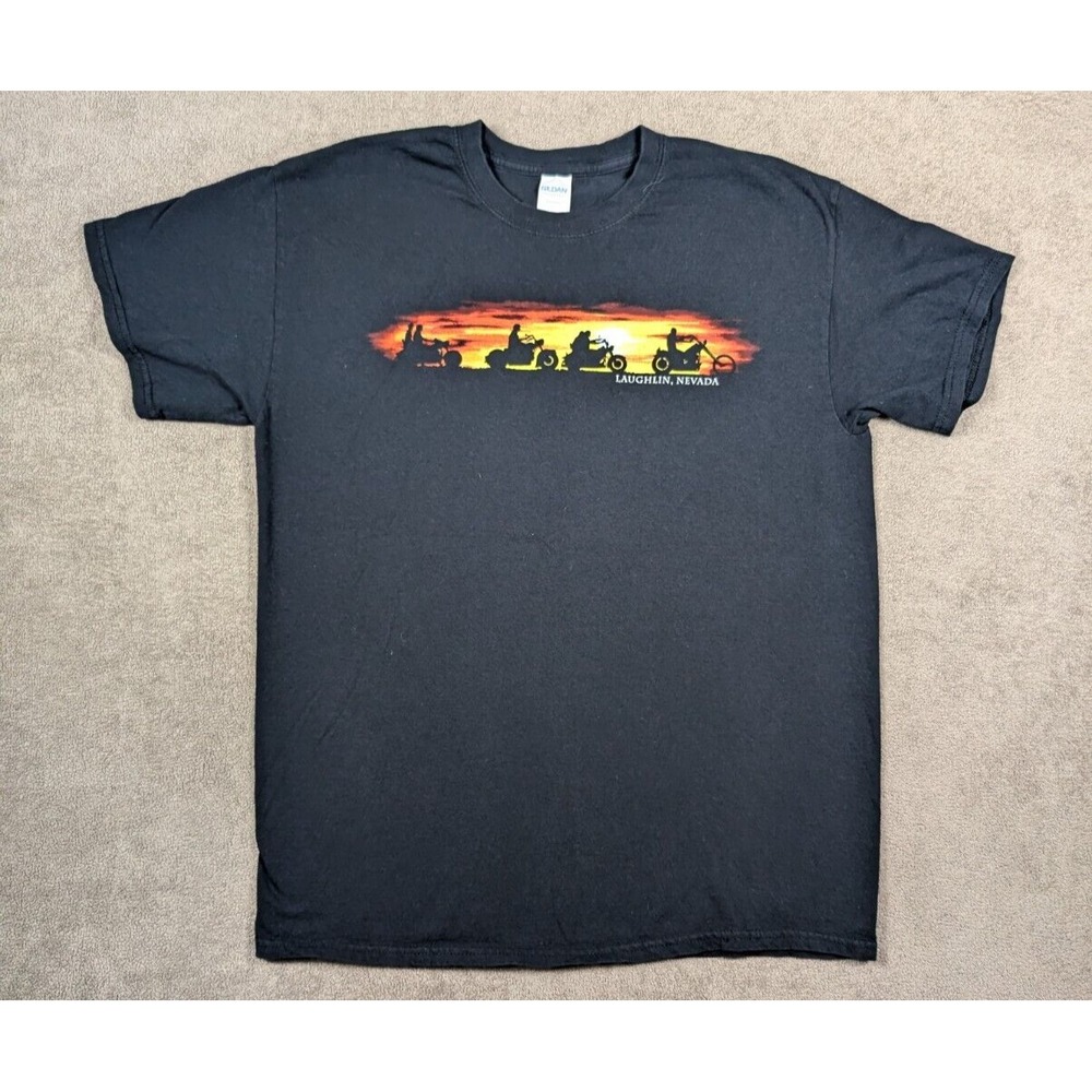 Gildan Laughlin, Nevada Biker Men's Tshirts Black